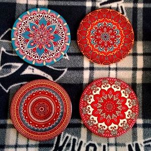 Brand New 4 x Mandala Design Coaster Set Coffee Cup Table Home Dining